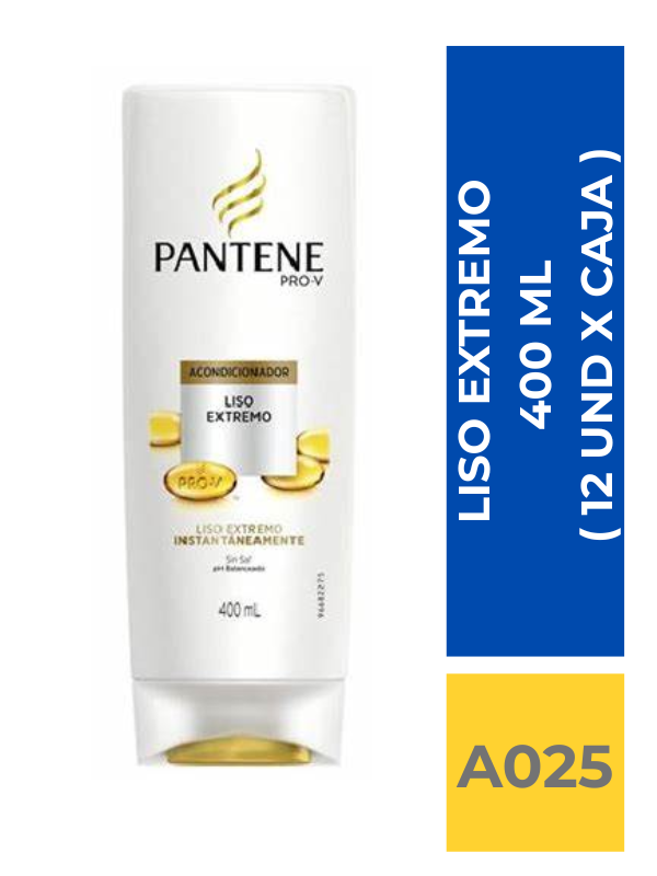 comercialboom (20) ACOND PANTENE LISO EXTREMO 400 ML ( 12 UND X CAJA ) - Imagen 1
