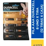 PILA DURACELL AAA 8 UND X TIRA (12TIRAS X CAJA)