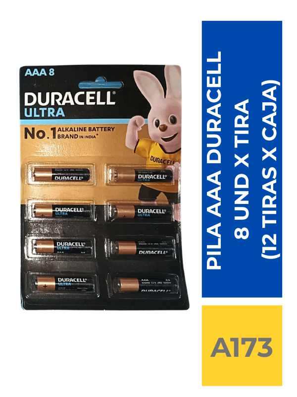 comercialboom (24) PILA DURACELL AAA 8 UND X TIRA (12TIRAS X CAJA)
