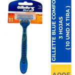 PRESTOBARBA GILLETTE 3 HOJAS AZUL 10 UND X TIRA (  12  TIRA X CAJA )