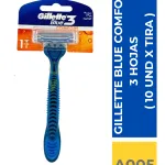 PRESTOBARBA GILLETTE 3 HOJAS AZUL 10 UND X TIRA (  12  TIRA X CAJA )