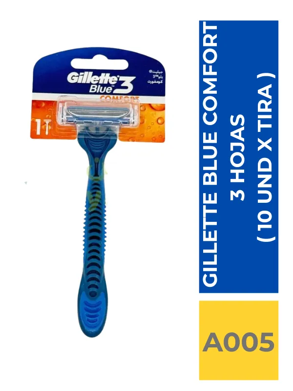 comercialboom (3) PRESTOBARBA GILLETTE 3 HOJAS AZUL 10 UND X TIRA ( 12 TIRA X CAJA ) - Imagen 1