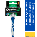 PRESTOBARBA SCHICK QUATRO 4 HOJAS HOMBRE ( 10 UND X TIRA )