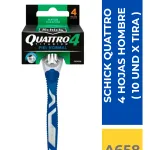 PRESTOBARBA SCHICK QUATRO 4 HOJAS HOMBRE ( 10 UND X TIRA )