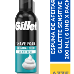 ESPUMA DE AFEITAR GILLETTE SENSITIVE 150 ML ( 12 UND X CAJA )