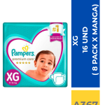 PAÑAL PAMPERS PREMIUM CARE XG 16 UND ( 8 PACK X MANGA )