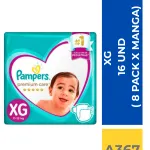 PAÑAL PAMPERS PREMIUM CARE XG 16 UND ( 8 PACK X MANGA )