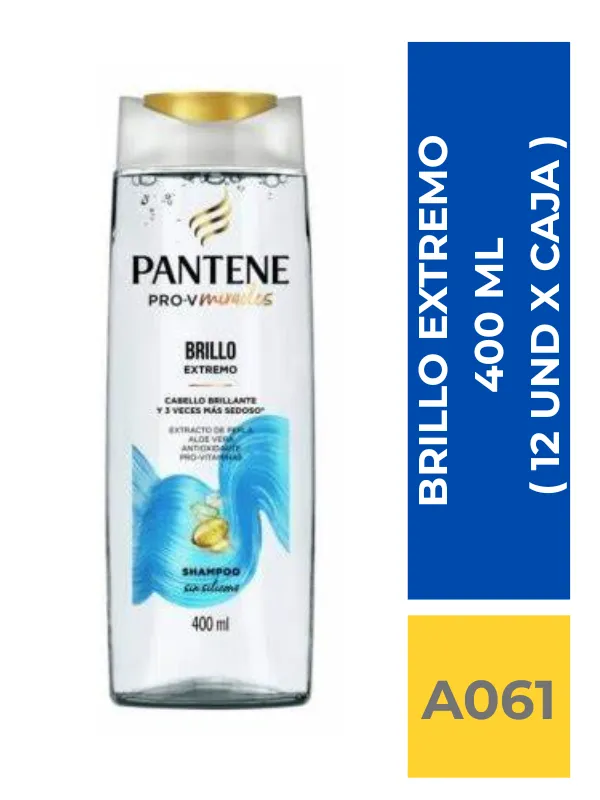 SHAMP. PANTENE BRILLO EXTREMO 400 ML ( 12 UND X CAJA ) - Imagen 1