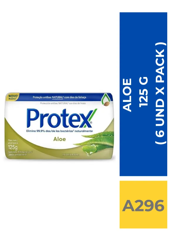 JABON BARRA PROTEX ALOE  125 G ( 6 UND X PACK ) - Imagen 1