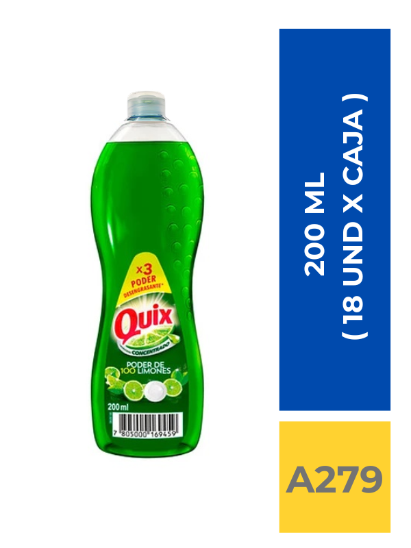 comercialboom (11) LAVALOZA QUIX 200 ML ( 18 UND X CAJA ) - Imagen 1
