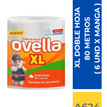 TOALLA PAPEL OVELLA HOJA DOBLE 6 X 80 M ( 6 UND X MANGA )
