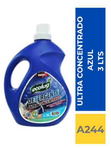 DET. ECOLUG ULTRA CONSENTRADO 3 LT AZUL