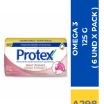 JABON BARRA PROTEX OMEGA 3 125 G ( 6 UND X PACK )