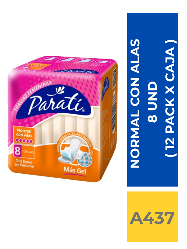 comercialboom (13) TOALLA HIGIENICA PARA TI NORMAL CON ALAS 8 UND ( 16 PACK X CAJA ) - Imagen 1