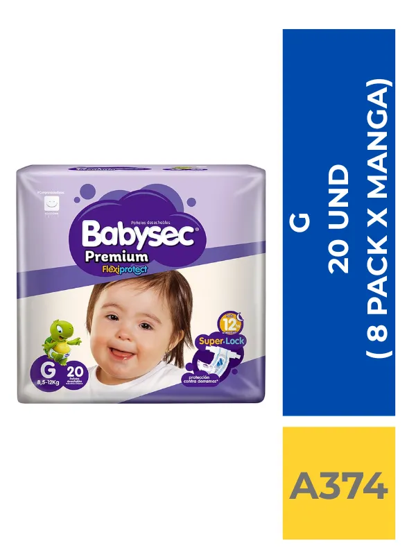 comercialboom (13) PAÑAL BABYSEC PREMIUM TALLA G 18 UND ( 8 PACK X MANGA ) - Imagen 1