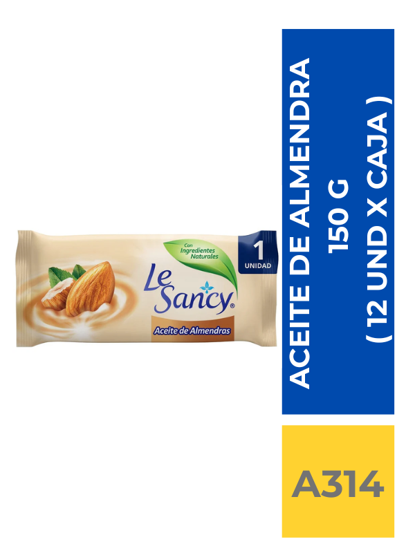 comercialboom (14) JABON BARRA LE SANCY ACEITE DE ALMENDRA 150 G ( 12 UND X CAJA ) - Imagen 1
