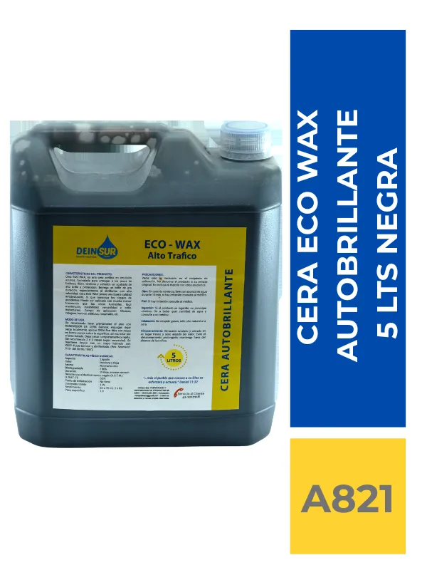 comercialboom (16) CERA ECOWAX AUTOBRILLANTE 12% NEGRA 5 LT - Imagen 1