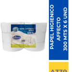 PAPEL HIGIENICO AFFECTO 6 X 300 MTS
