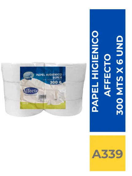 PAPEL HIGIENICO AFFECTO 6 X 300 MTS