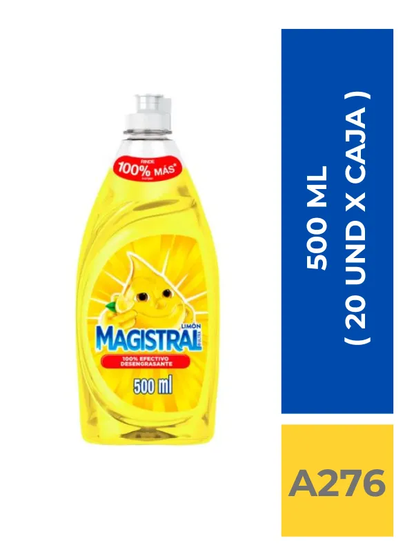 LAVALOZA MAGISTRAL LIMON 500 ML ( 20 UND X CAJA ) - Imagen 1