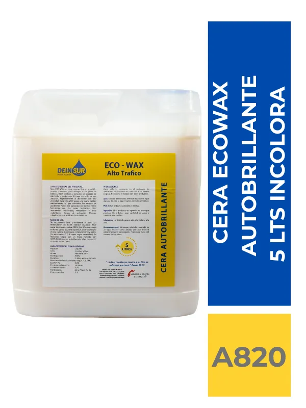 CERA ECOWAX AUTOBRILLANTE 12% INCOLORA 5 LT - Imagen 1