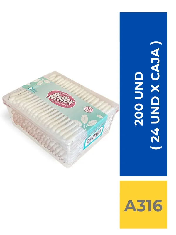 COTONITOS BRILLEX 200 UN. ( 24 UND X CAJA ) - Imagen 1