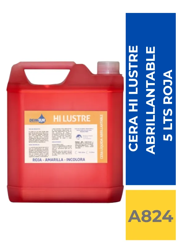 comercialboom (19) CERA HI LUSTRE ABRILLANTABLE ROJA 5 LT - Imagen 1