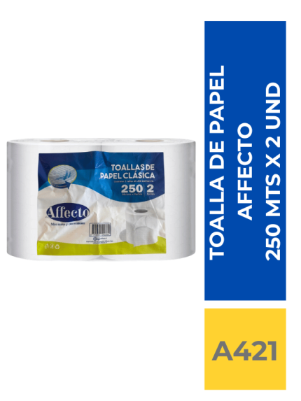 TOALLA PAPEL AFFECTO 2 X 250 MTS