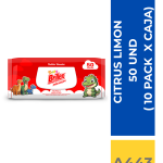 TOALLITAS HUMEDAS BRILLEX CITRUS LIMON 50 UND ( 10 PACK X CAJA )