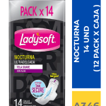 TOALLA HIGIENICA LADYSOFT NOCTURNA ULTRA DELGADA 14 UND ( 12 PACK X CAJA )