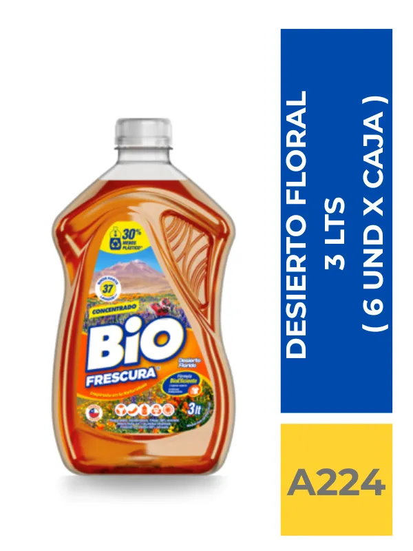 DET. BIO FRESCURA DESIERTO FLORAL 3 LT (NARANJO) ( 6 UND X CAJA ) - Imagen 1
