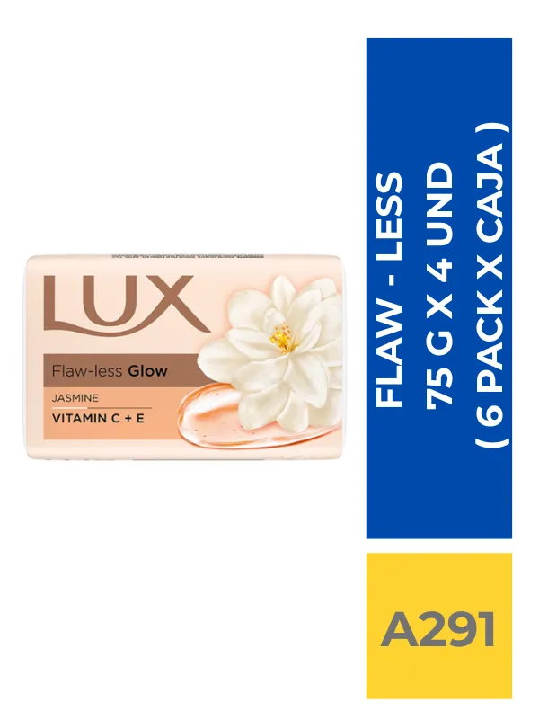 JABON BARRA LUX FLAW LESS 75 G X 4 UND ( 6 PACK X CAJA ) - Imagen 1