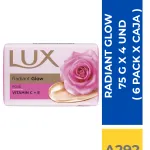 JABON BARRA LUX RADIANT 75 G X 4 UND ( 6 PACK X CAJA )