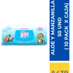 TOALLITAS HUMEDAS BRILLEX ALOE Y MANZANILLA 50 UND ( 10 PACK X CAJA )