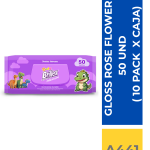 TOALLITAS HUMEDAS BRILLEX GLOSS ROSE FLOWER 50 UND ( 10 PACK X CAJA )