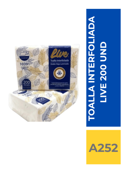 TOALLA PAPEL INTERFOLIADA LIVE D/H Z 200 UN