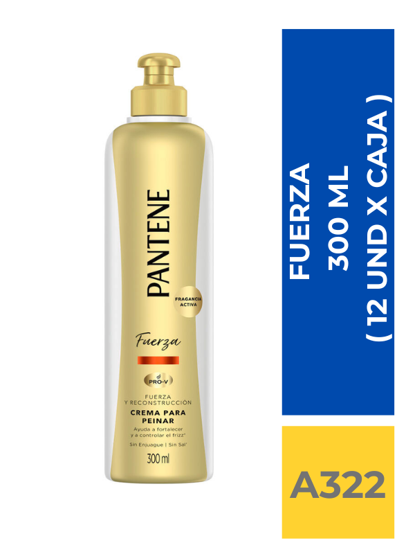 comercialboom (23) CREMA PARA PEINAR PANTENE FUERZA 300 ML ( 12 UND X CAJA ) - Imagen 1