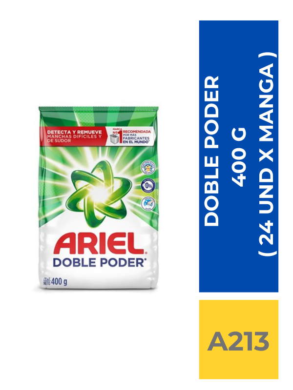 comercialboom (25) DET. ARIEL POLVO 400 GR. ( 24 UND X MANGA ) - Imagen 1