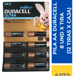 PILA DURACELL AA TIRA 8 UND. ( 12 TIRAS X CAJA)