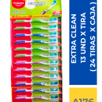CEPILLO DENTAL COLGATE EXTRA CLEAN  13 UND X TIRA ( 24 TIRAS X CAJA )
