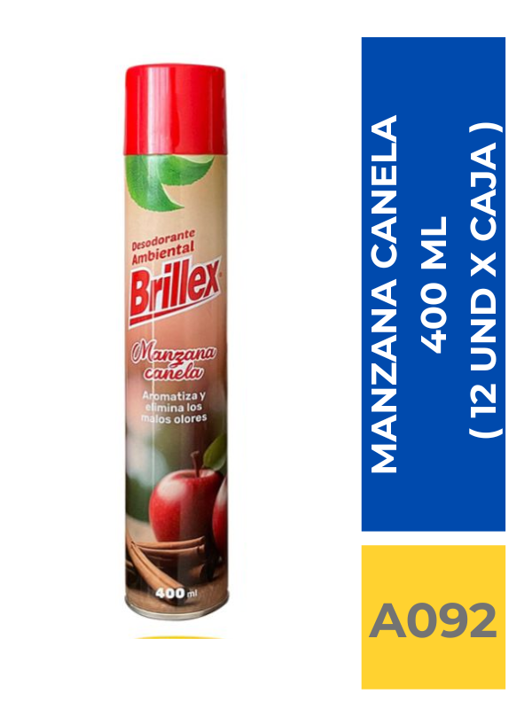 comercialboom (27) AMBIENTAL BRILLEX MANZANA CANELA 360 ML ( 12 UND X CAJA ) - Imagen 1