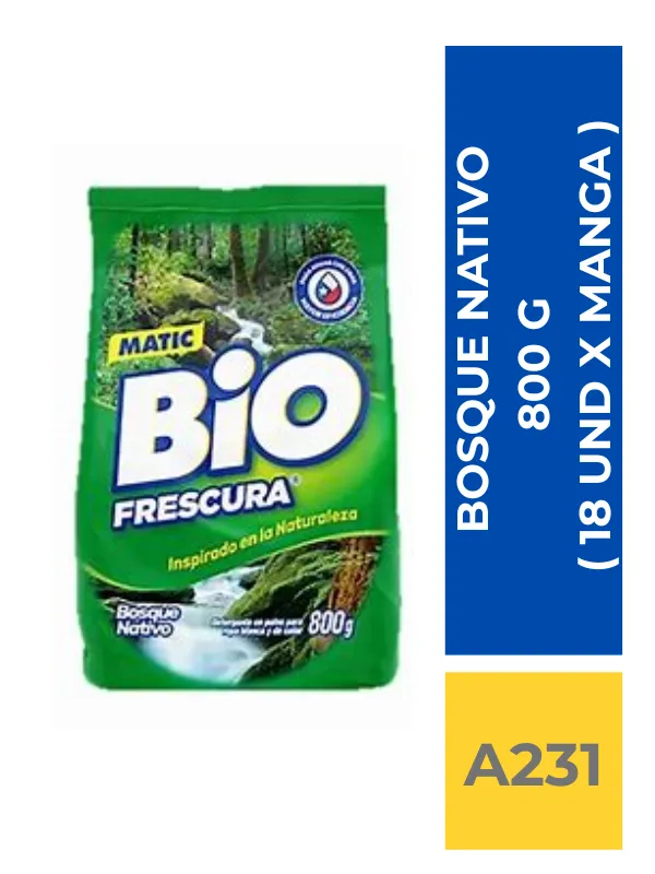 DET. BIO FRESCURA BOSQUE NATIVO 800 GR (VERDE) ( 18 UND X MANGA ) - Imagen 1