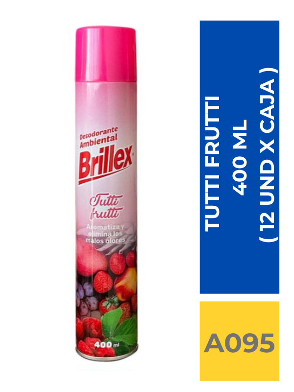 comercialboom (29) AMBIENTAL BRILLEX TUTTI FRUTTI 360 ML ( 12 UND X CAJA ) - Imagen 1