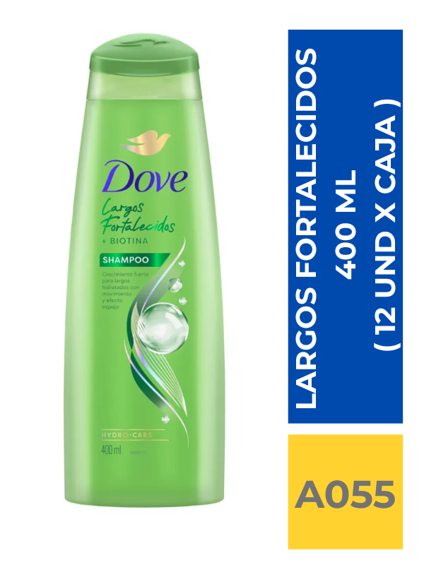 comercialboom (29) SHAMP. DOVE LARGOS FORTALECIDOS 400 ML ( 12 UND X CAJA ) - Imagen 1