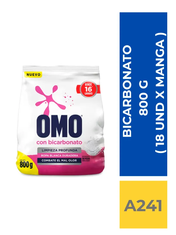 DET. OMO POLVO BICARBONATO 800 GR ( 18 UND X MANGA ) - Imagen 1