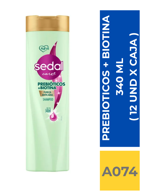 comercialboom (30) SHAMP. SEDAL PREBIOTICO + BIOTINA 340 ML ( 12 UND X CAJA ) - Imagen 1