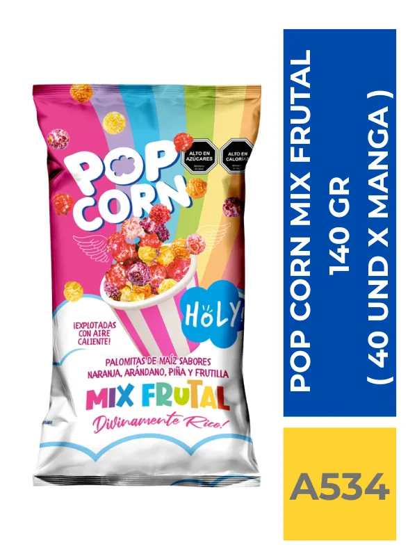 POP CORN LISTO MIX FRUTAL 140 GR ( 40 UND X CAJA ) - Imagen 1