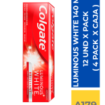 CREMA DENTAL LUMINOUS WHITE COLGATE 140 ML  12 UND X PACK  ( 4 PACK X CAJA )