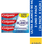 CREMA DENTAL ULTRA BLANCO COLGATE 90 ML 3 UND X PACK ( 24 PACK X CAJA )