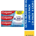 CREMA DENTAL ULTRA BLANCO COLGATE 90 ML 3 UND X PACK ( 24 PACK X CAJA )